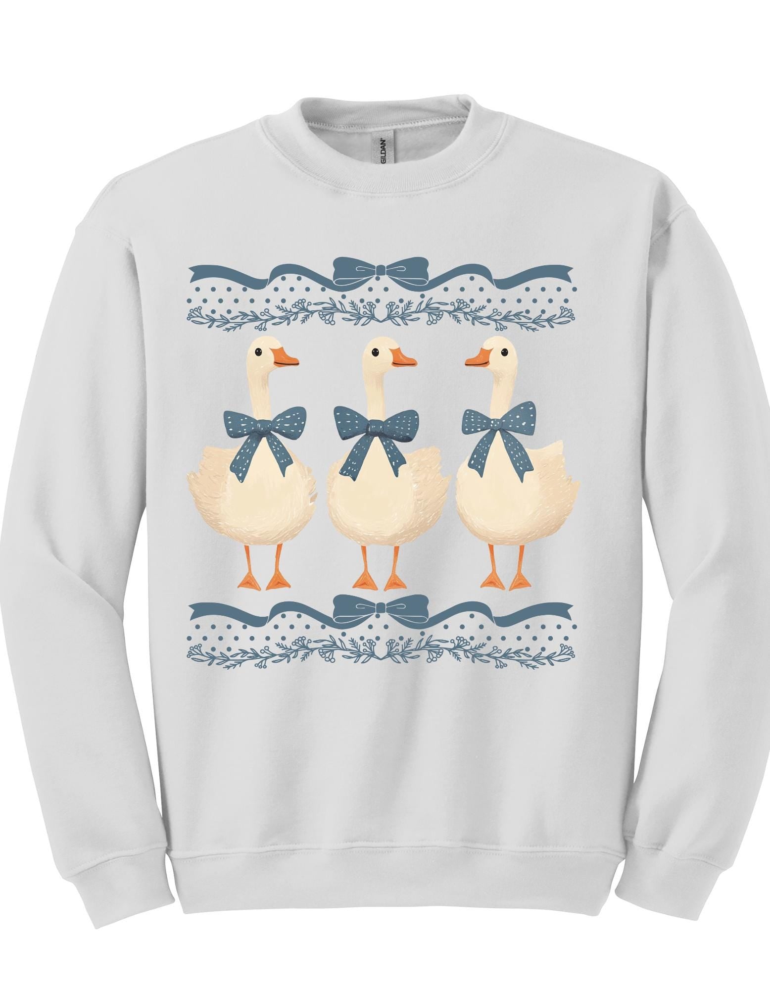 Mama Goose With Baby Geese Vintage Original 1980s Blue Ribbon Goose With Hearts Shirt