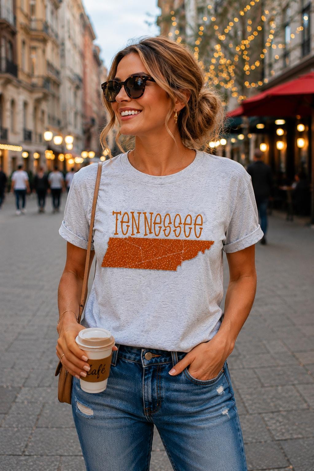 Quilted Embroidered Tennessee Graphic Shirt, Tennessee State Shirt, Southern Graphic Tee, Tennessee Pride Shirt, Gift for Tennessee Lover