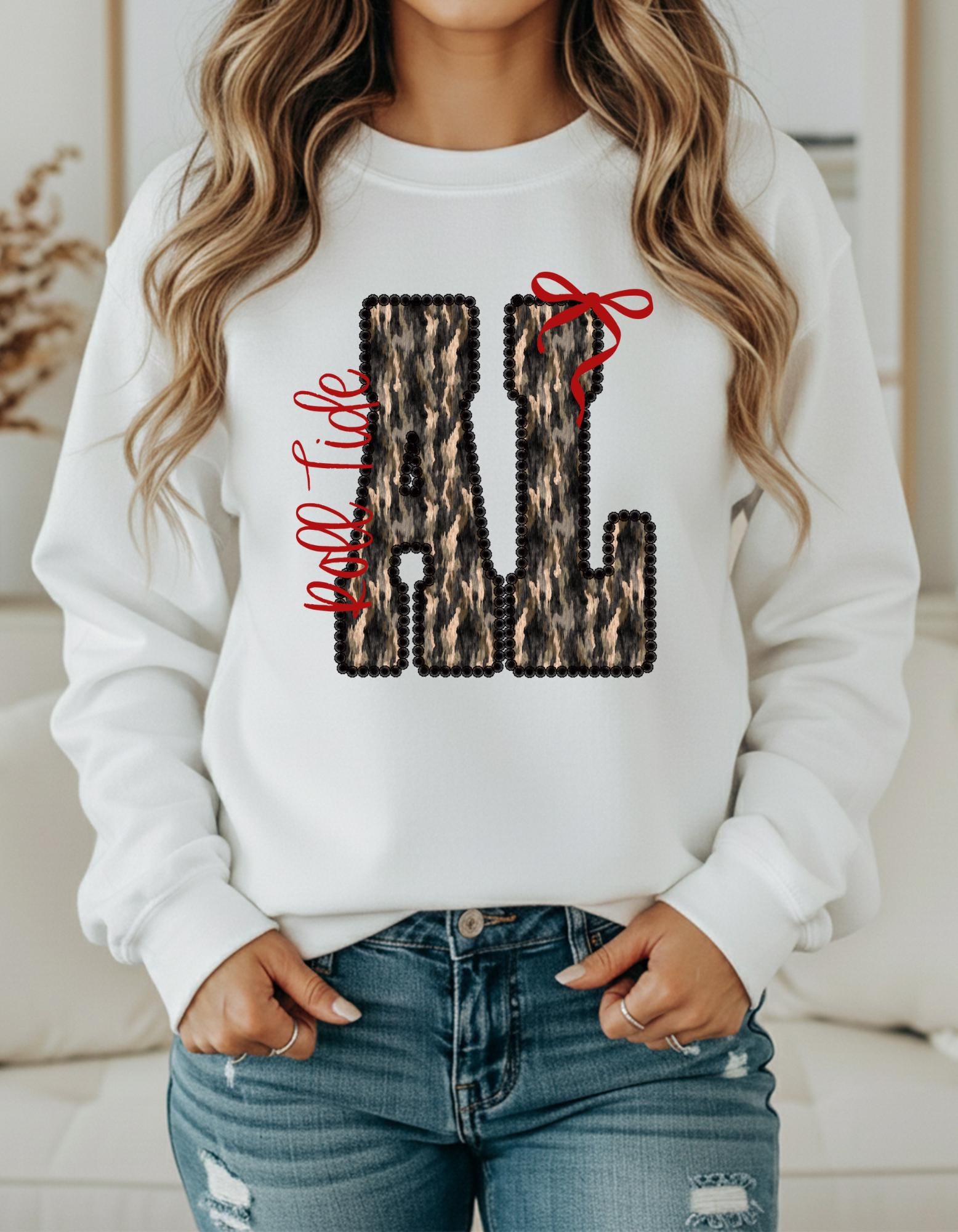 Alabama Roll Tide with Camouflage and Bow Shirt