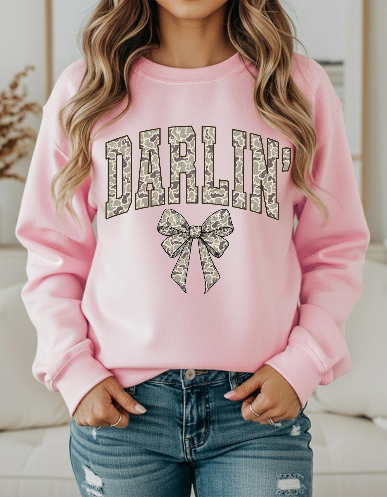 Darlin' with Bow Camouflage Shirt