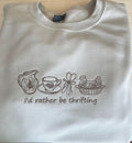 Embroidered I'd rather be Thrifting Shirt