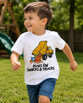 Runs on Snacks and Trucks Shirt, Truck Shirt, Construction Truck Tee, Little Boy Truck Shirt, Kids Excavator Shirt, Gift for Boys