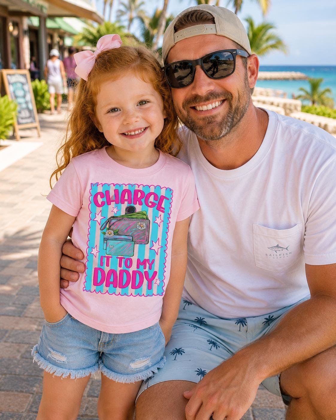 Charge It To My Daddy Shirt, Funny Toddler Girl Shirt, Boutique Kids Graphic Tee, Girls Shopping Shirt, Cute Vacation Outfit, Youth Tee