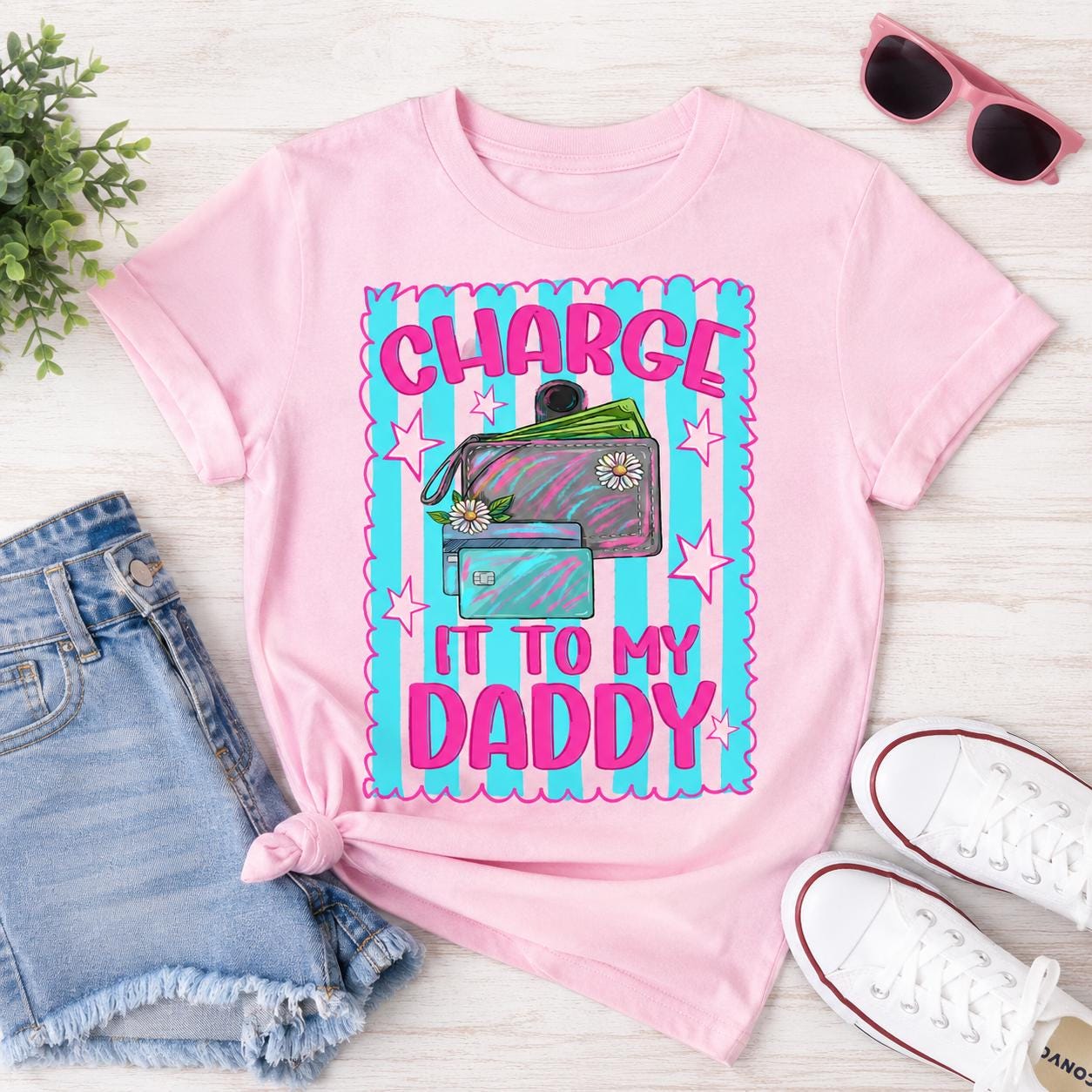 Charge It To My Daddy Shirt, Funny Toddler Girl Shirt, Boutique Kids Graphic Tee, Girls Shopping Shirt, Cute Vacation Outfit, Youth Tee