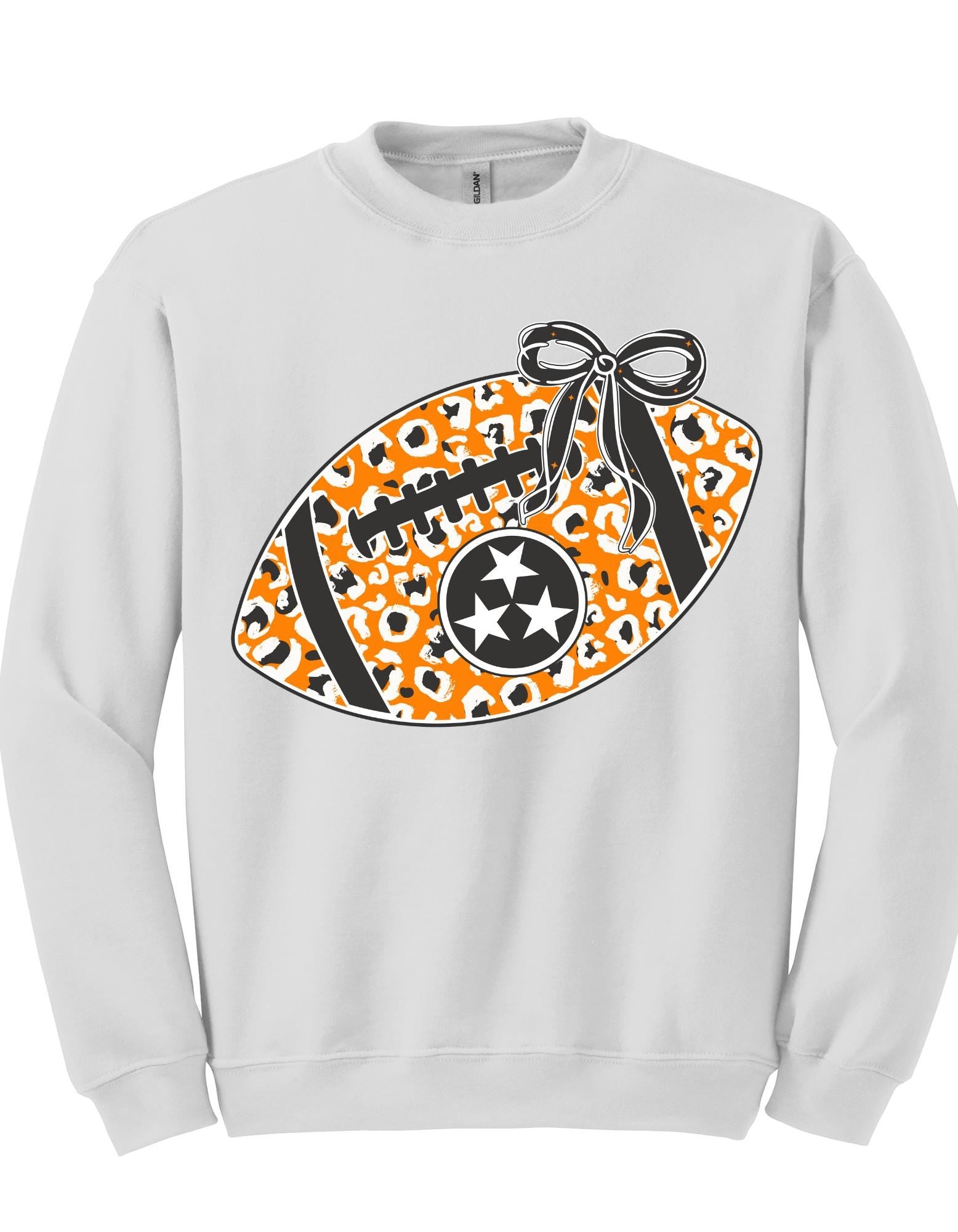 Tennessee Orange Football With Bow Shirt