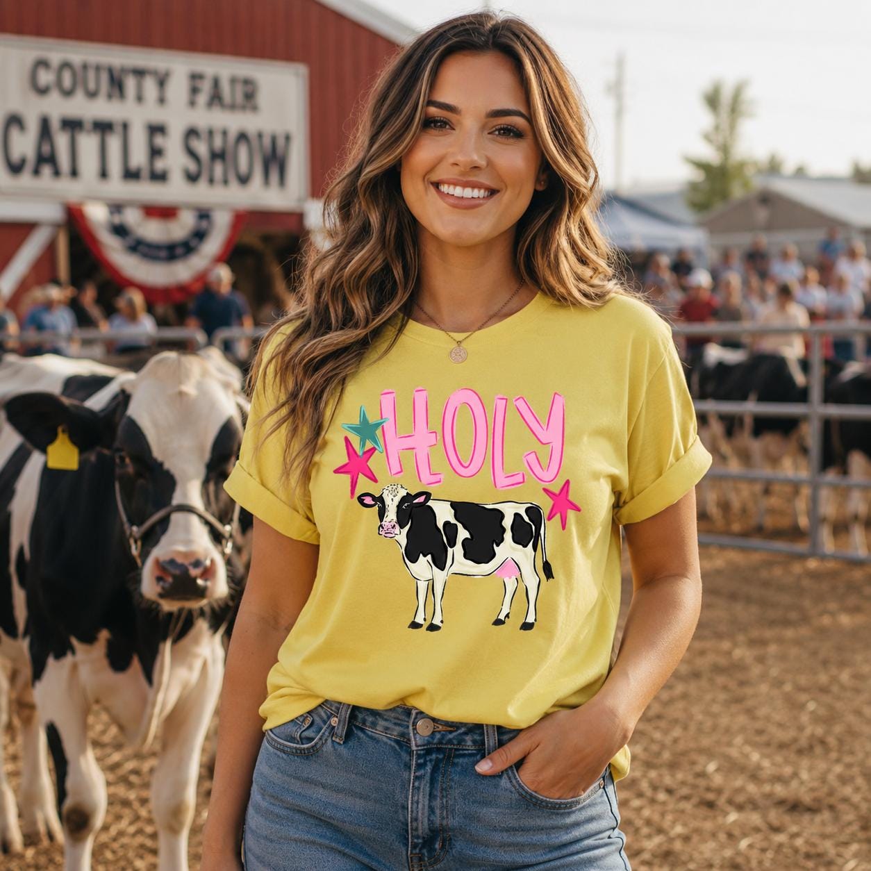 Holy Cow Shirt, County Fair Tee, Cattle Show Graphic Tee, Farm Girl Shirt, Cow Lover Shirt, Livestock Show Tee, Western Farm Shirt