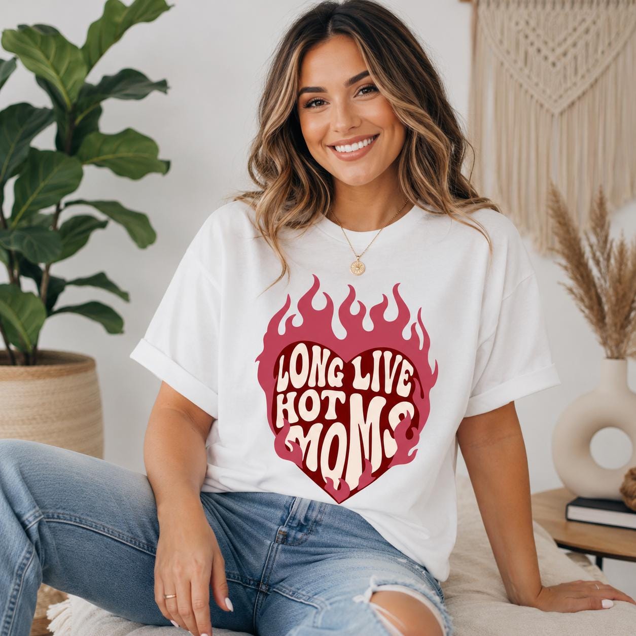 Long Live Hot Moms Shirt, Trendy Mom Tee, Retro Graphic T Shirt, Cool Mom Shirt, Funny Mom Tee, Biker Mom Shirt, Western Mom Tee