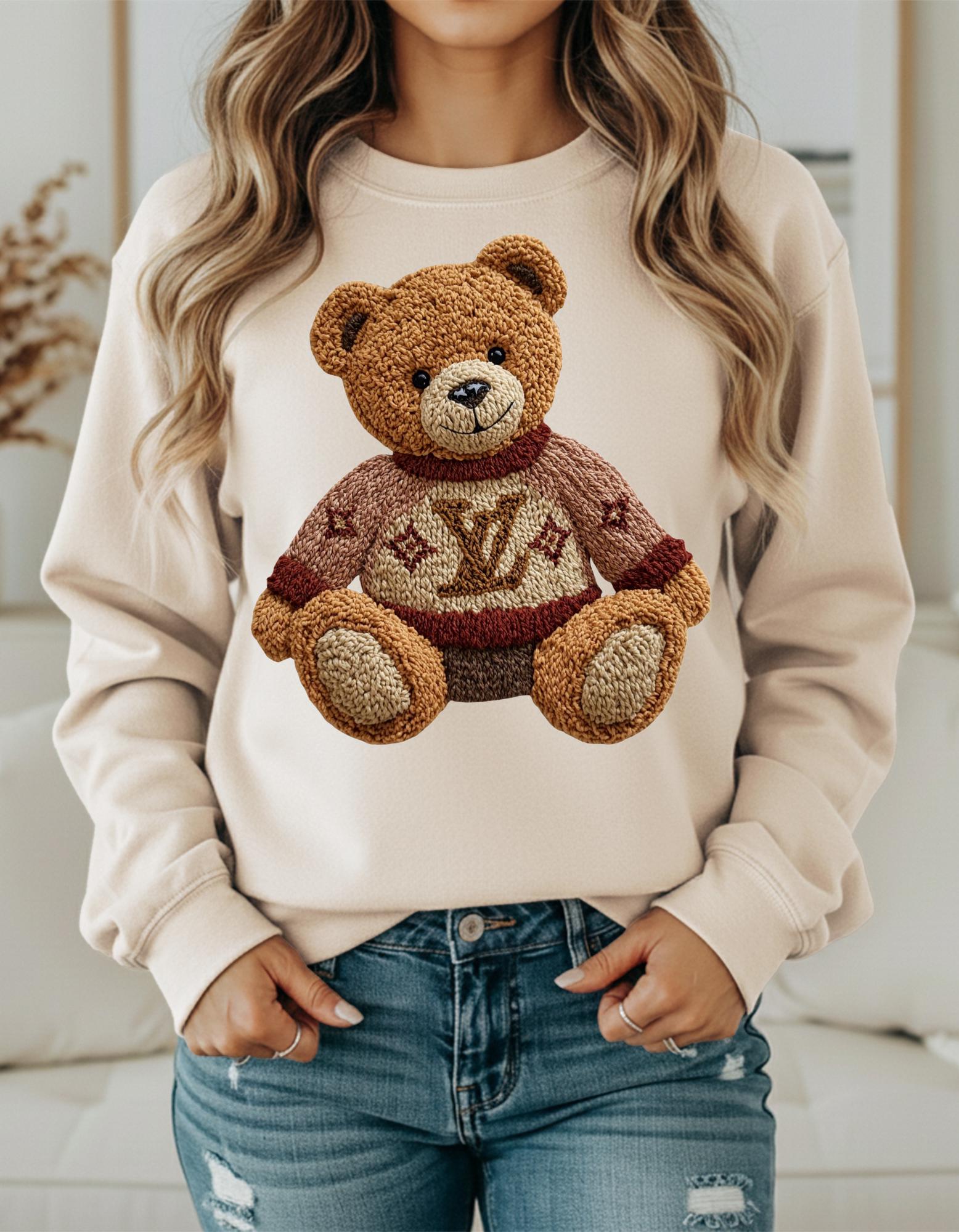 Trendy Faux Fur LV Teddy Bear Shirt